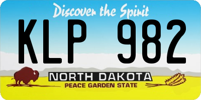 ND license plate KLP982