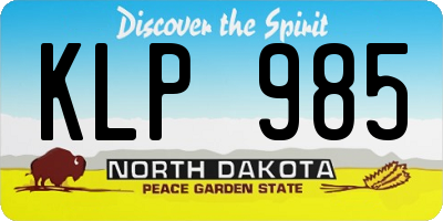 ND license plate KLP985