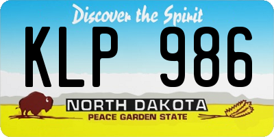 ND license plate KLP986