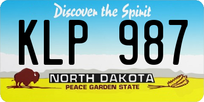 ND license plate KLP987