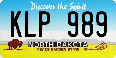 ND license plate KLP989