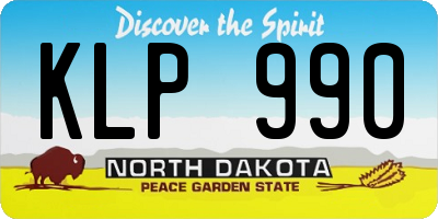 ND license plate KLP990