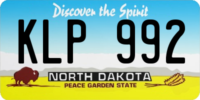 ND license plate KLP992