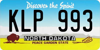 ND license plate KLP993