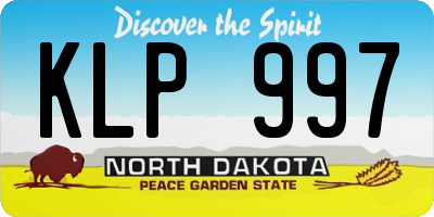 ND license plate KLP997