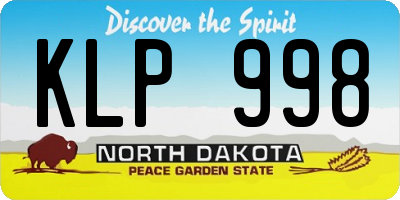 ND license plate KLP998