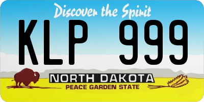ND license plate KLP999