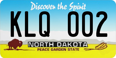ND license plate KLQ002