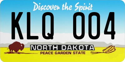 ND license plate KLQ004