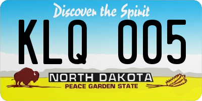 ND license plate KLQ005