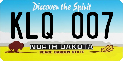 ND license plate KLQ007