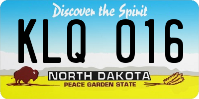 ND license plate KLQ016