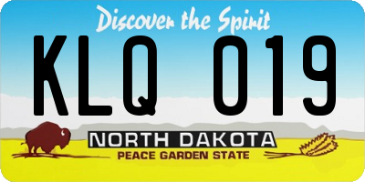 ND license plate KLQ019