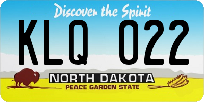 ND license plate KLQ022