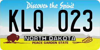 ND license plate KLQ023