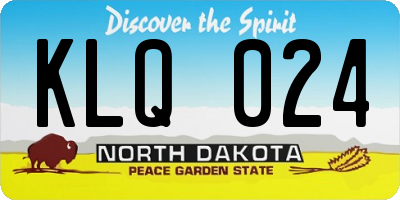ND license plate KLQ024