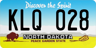 ND license plate KLQ028