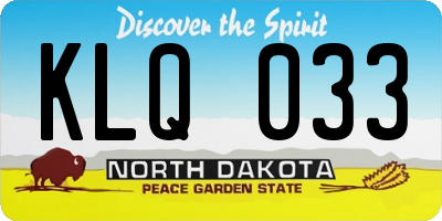 ND license plate KLQ033