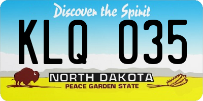 ND license plate KLQ035