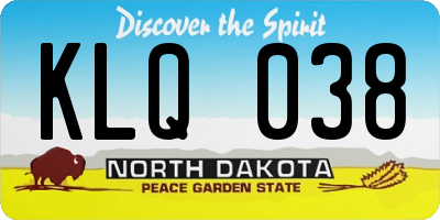 ND license plate KLQ038