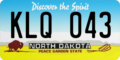 ND license plate KLQ043