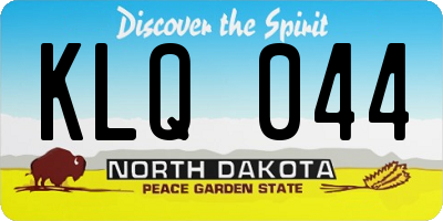 ND license plate KLQ044