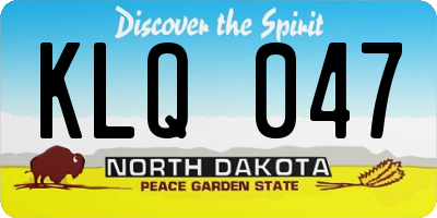 ND license plate KLQ047