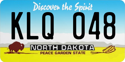 ND license plate KLQ048