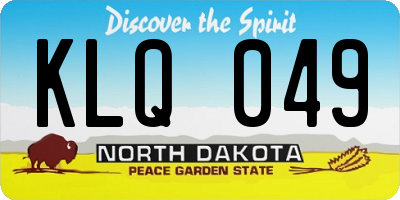 ND license plate KLQ049