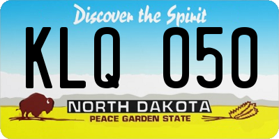 ND license plate KLQ050