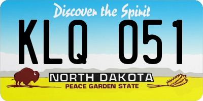 ND license plate KLQ051