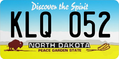 ND license plate KLQ052