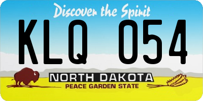 ND license plate KLQ054
