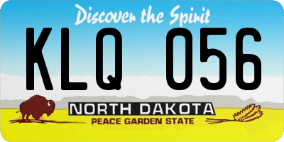 ND license plate KLQ056