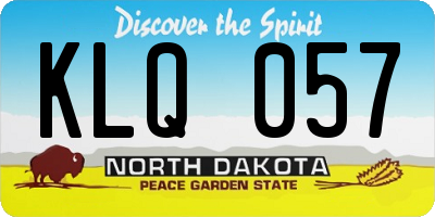 ND license plate KLQ057