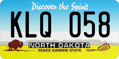 ND license plate KLQ058