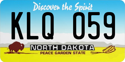 ND license plate KLQ059