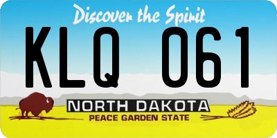 ND license plate KLQ061