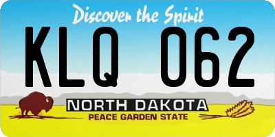 ND license plate KLQ062