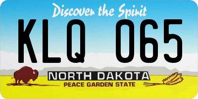 ND license plate KLQ065
