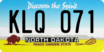 ND license plate KLQ071