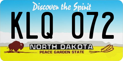 ND license plate KLQ072