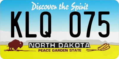 ND license plate KLQ075