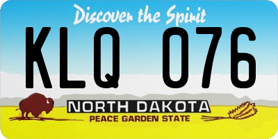 ND license plate KLQ076