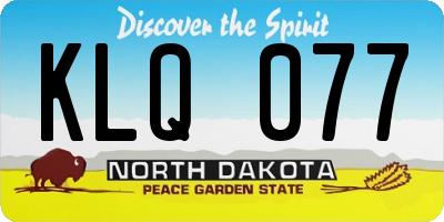 ND license plate KLQ077