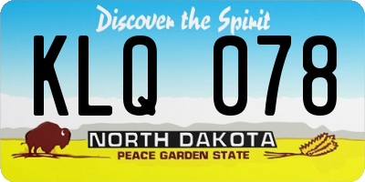 ND license plate KLQ078