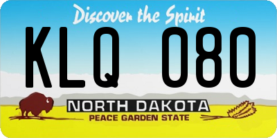 ND license plate KLQ080