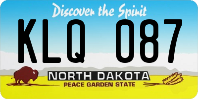 ND license plate KLQ087