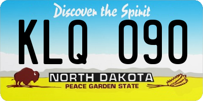 ND license plate KLQ090