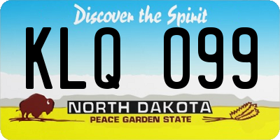 ND license plate KLQ099